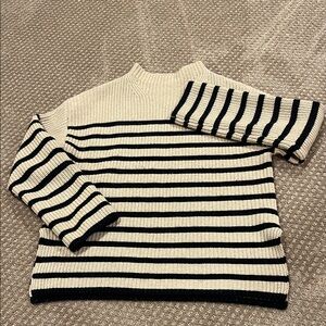 Rails Black and Cream Striped Sweater